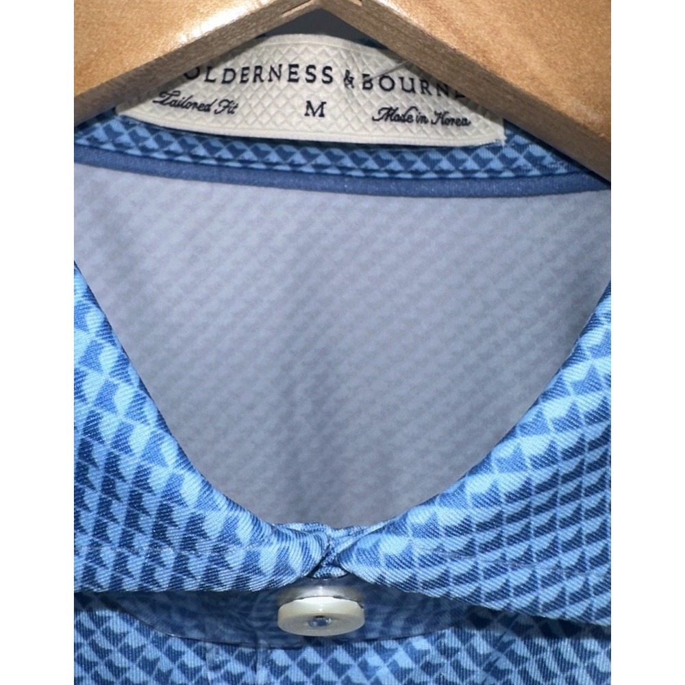 New Holderness & Bourne BYRD Polo Seashore Sankaty Blue Medium All Over Print - Picture 5 of 9